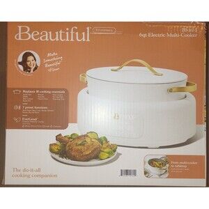 Beautiful 10 in 1 6 Qt Electric Multi-Cooker, White Icing by